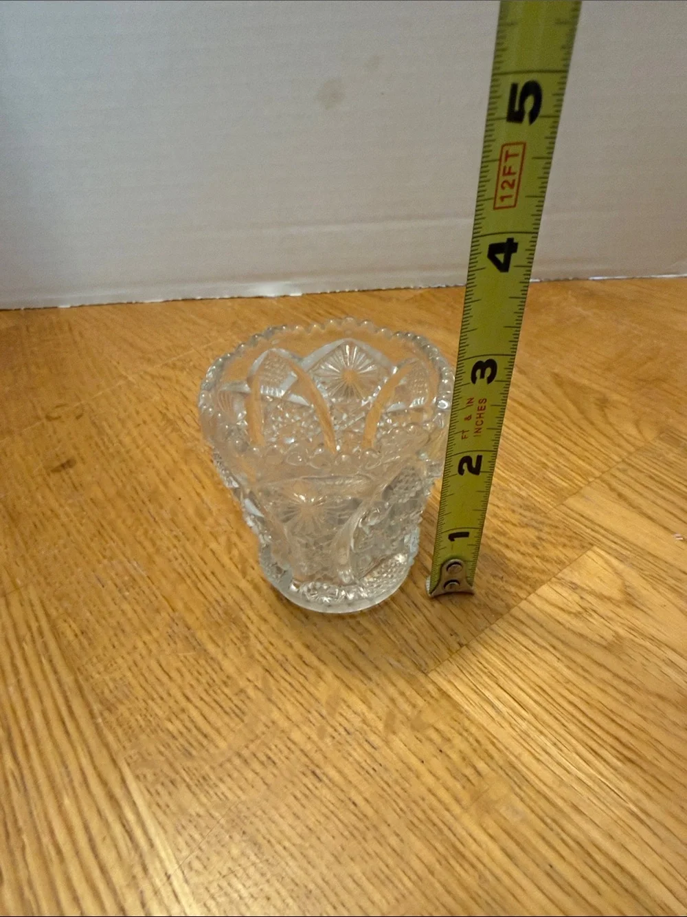 Clear Cut Glass Votive Holder - Clear